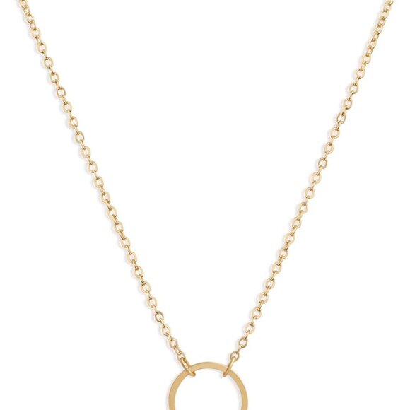 Moon Pendant Necklace - 14K Gold Fill Dainty Hammered Moon Phase Choker - Picture 1 of 6